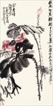 中国风荷叶荷花水墨国画