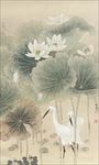中国风荷叶荷花水墨国画