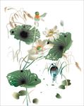 中国风荷叶荷花水墨国画