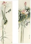 中国风荷叶荷花水墨国画