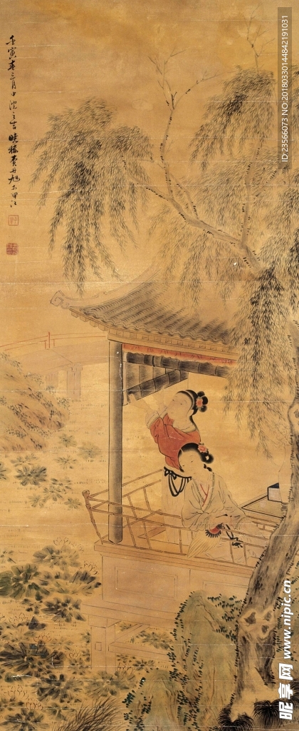 中国风荷叶荷花水墨国画