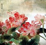 中国风荷叶荷花水墨国画