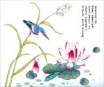 中国风荷叶荷花水墨国画