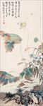 中国风荷叶荷花水墨国画