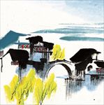 中国风江南水乡四季水墨国画
