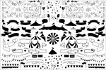 黑白线条简笔画