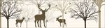 北欧森林麋鹿床头画