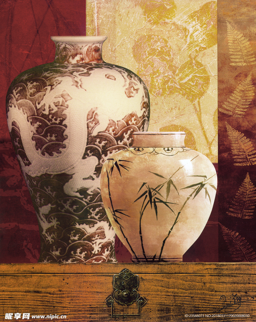 复古欧式花瓶图案