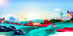 唯美浪漫手绘春季海报背景