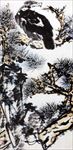 李苦禅松树老鹰