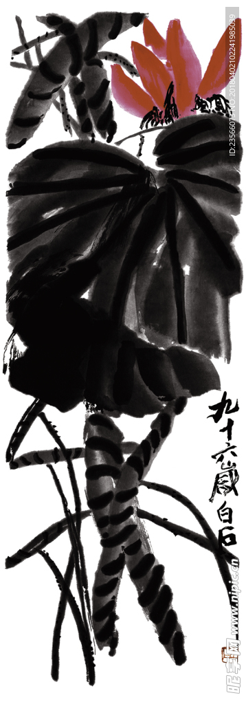 水墨国画荷花