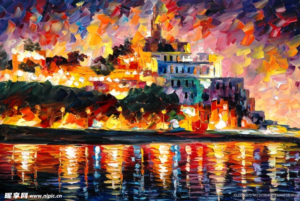 炫彩油画绘画风景