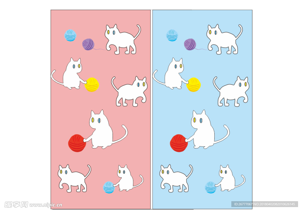 猫 手机壁纸 卡通 插画
