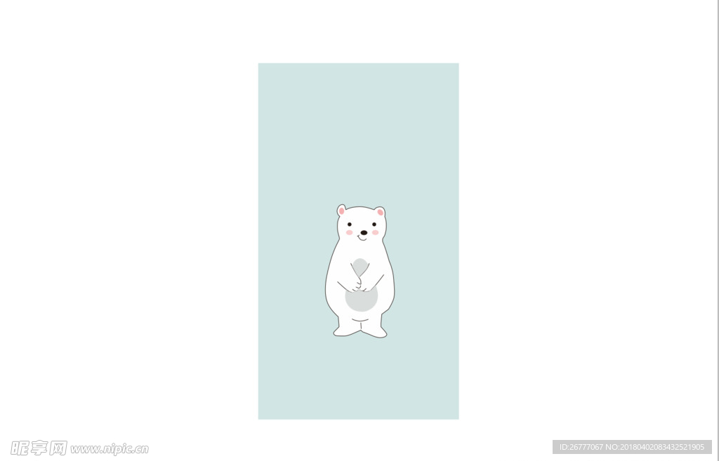 北极熊 白熊 手机壁纸 插画