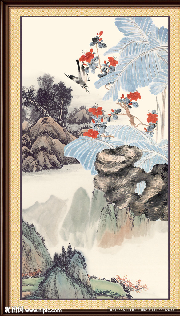 国画芭蕉叶