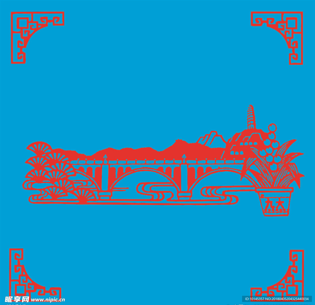 风景剪纸