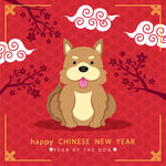 中国风祥云梅花底纹背景狗年