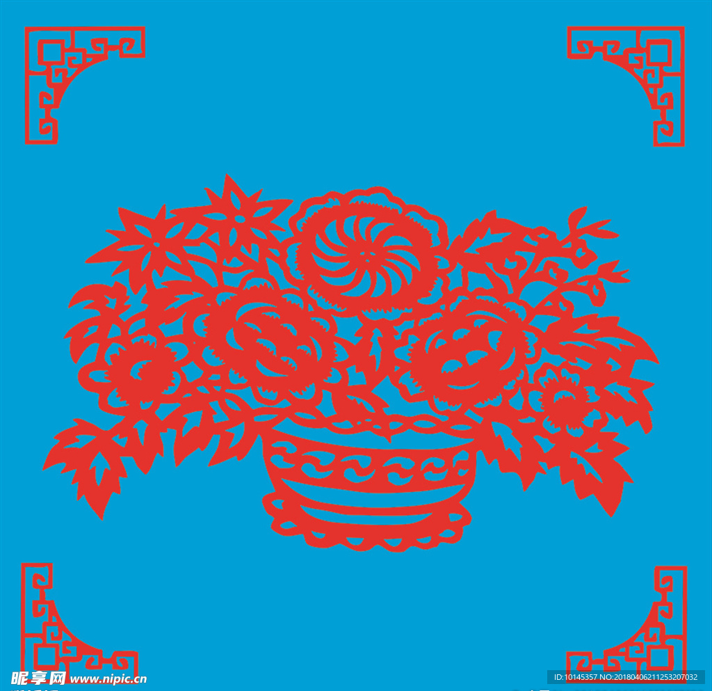 花篮剪纸