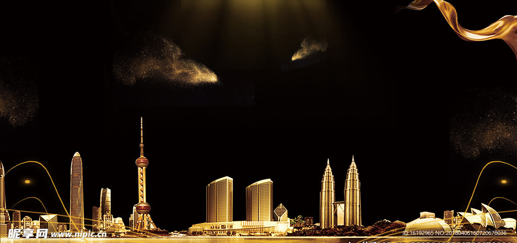 城市景夜背景图