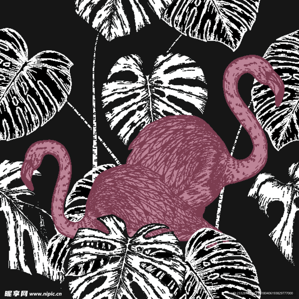 植物无缝印花图案