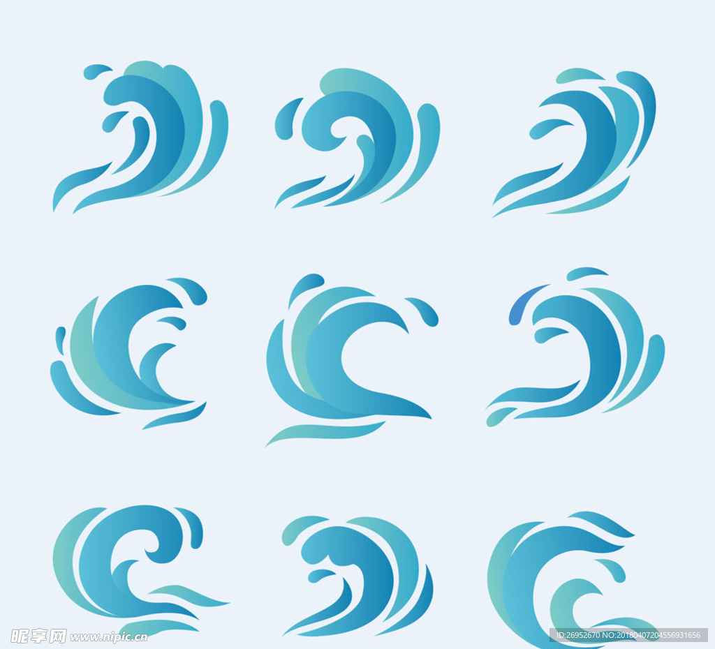 海浪矢量素材