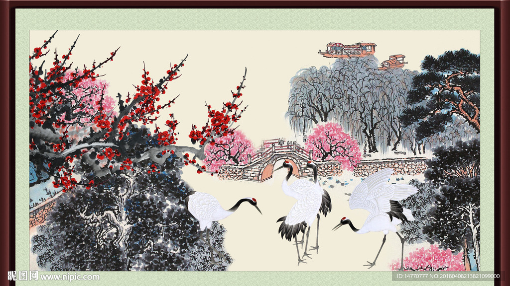 国画仙鹤图