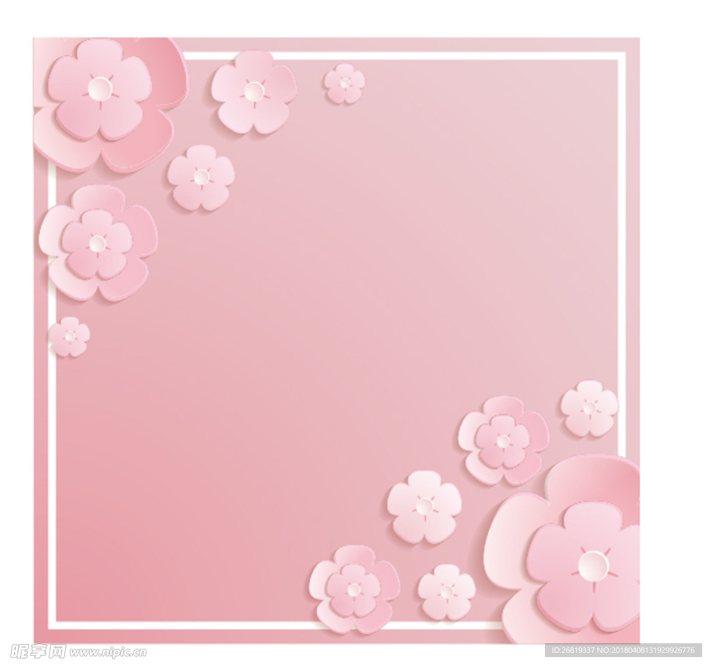 粉红花朵背景图
