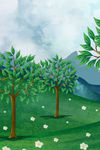五一 植树   海报背景