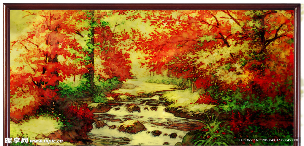 风景水粉挂画