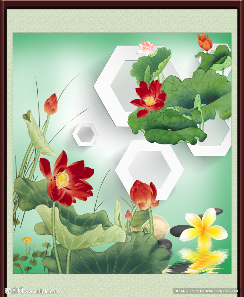 荷花装饰画