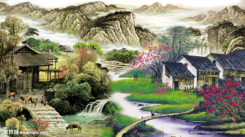 山水背景墙