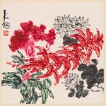 陈大羽三秋图国画字画装饰背景