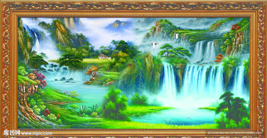 山水油画风景