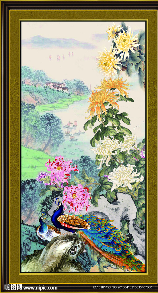 国画孔雀图