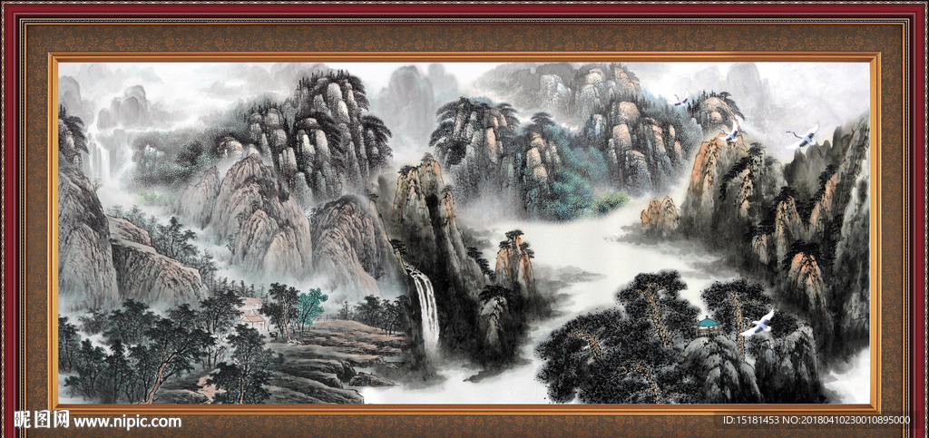 水墨山水国画