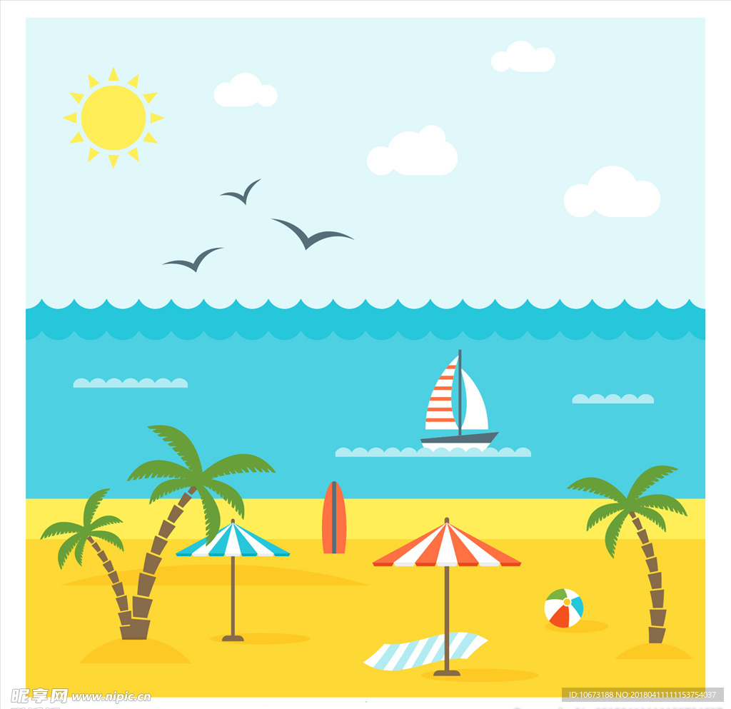 夏日沙滩