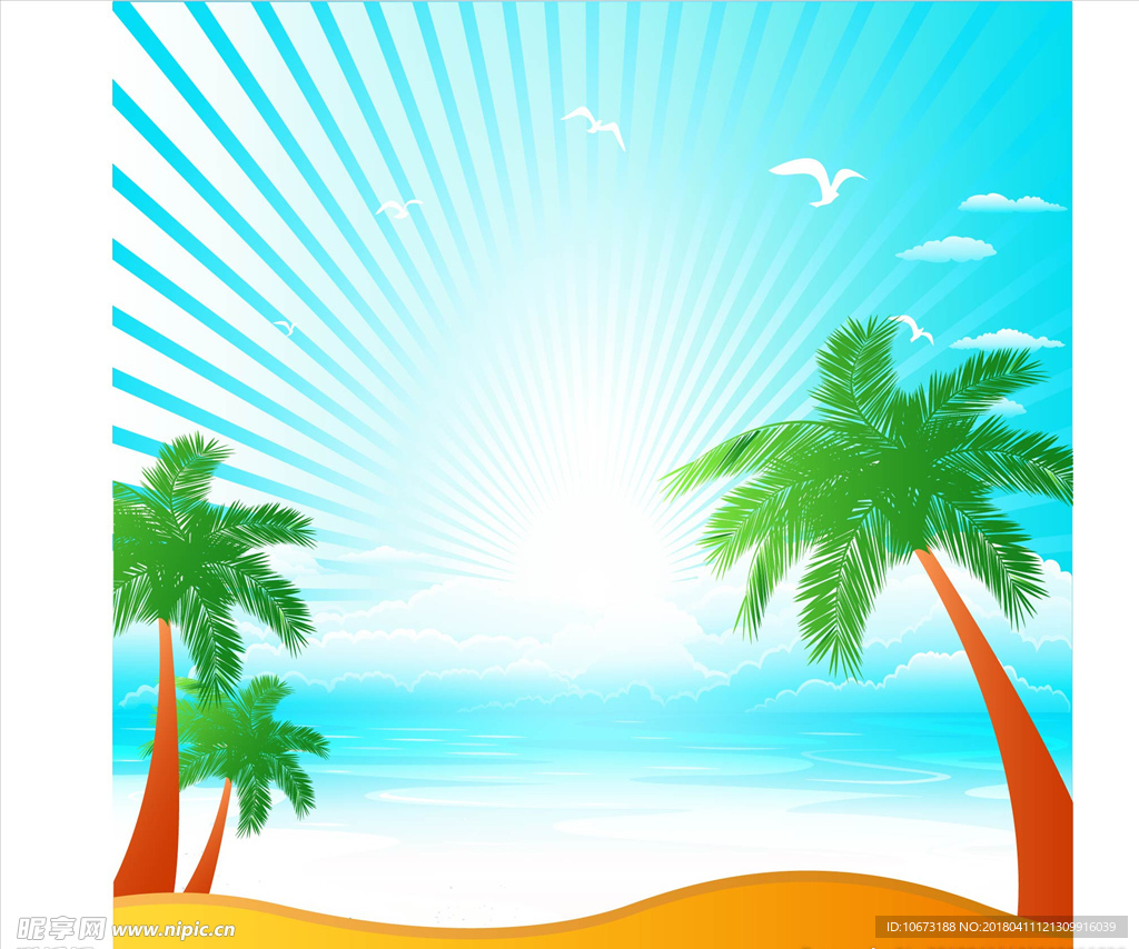 夏日沙滩
