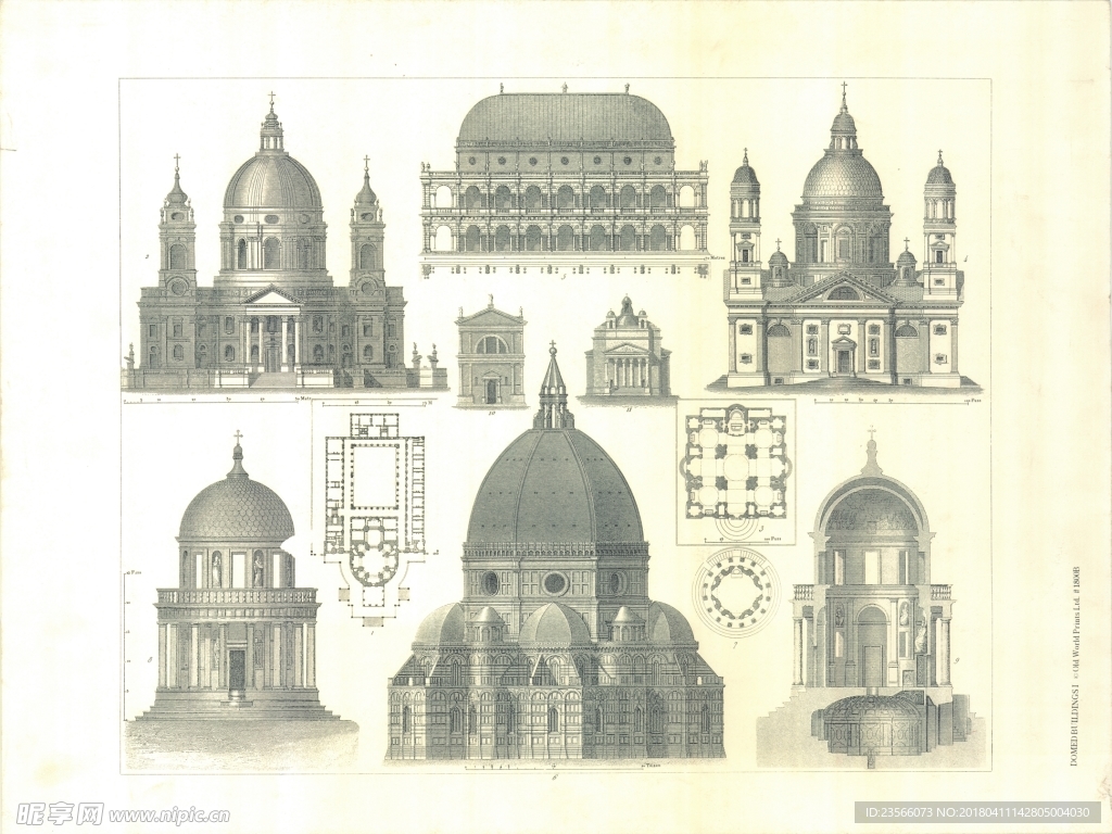 欧式国外复古建筑物简约装饰画