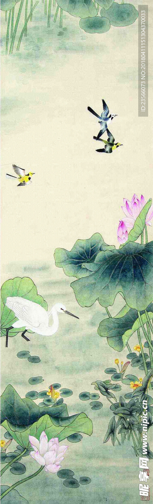 水墨水墨荷叶荷花画