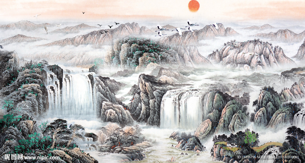 山水背景墙