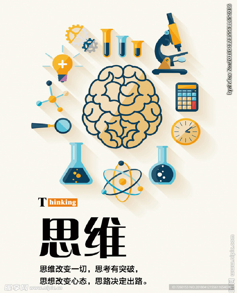 思维 企业文化创意海报展板