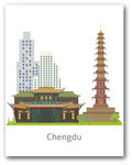 手绘城市建筑