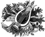 版画系列  插画 琴 素描