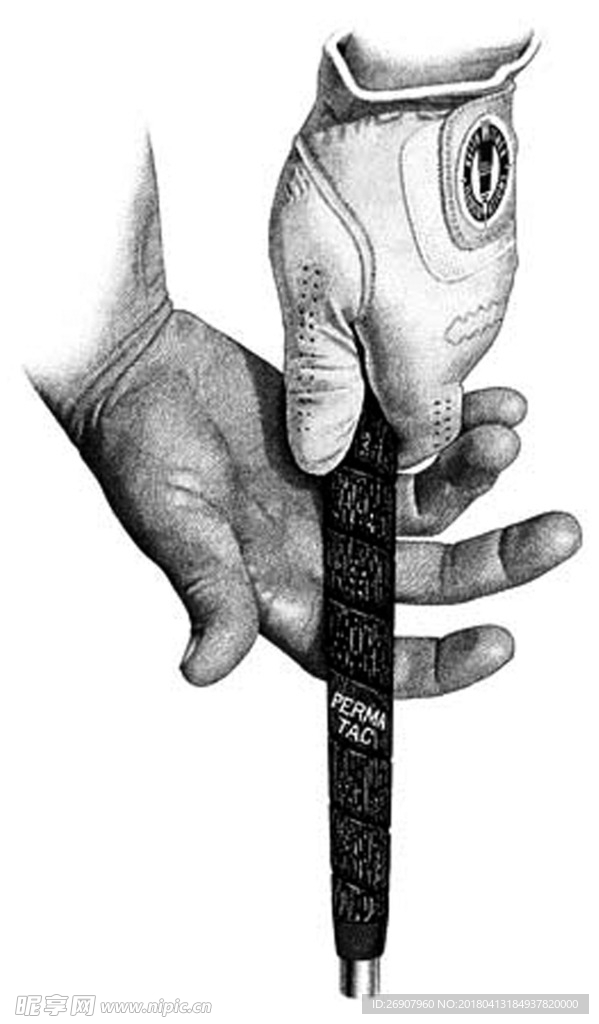 版画系列  插图 高尔夫杆