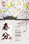 中国风春天二十四节气春分风筝节