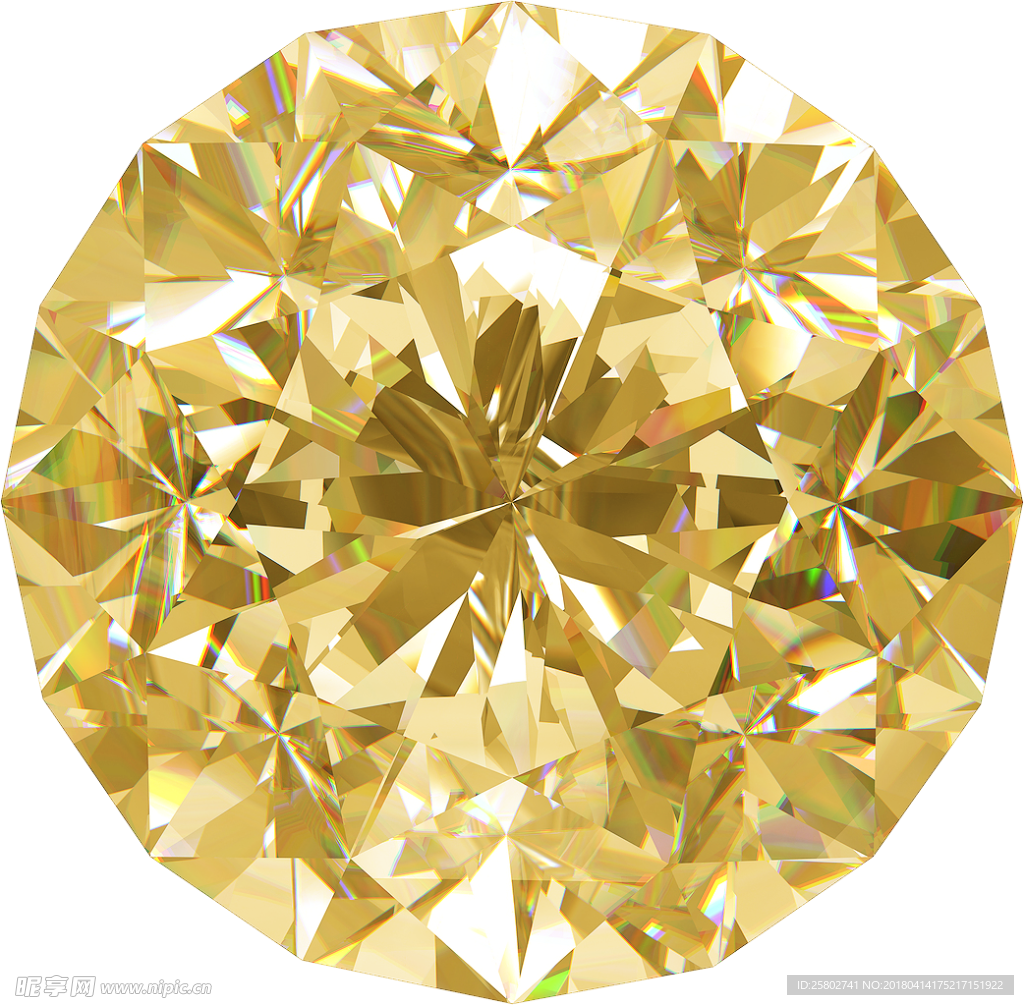 金色平面切割钻石
