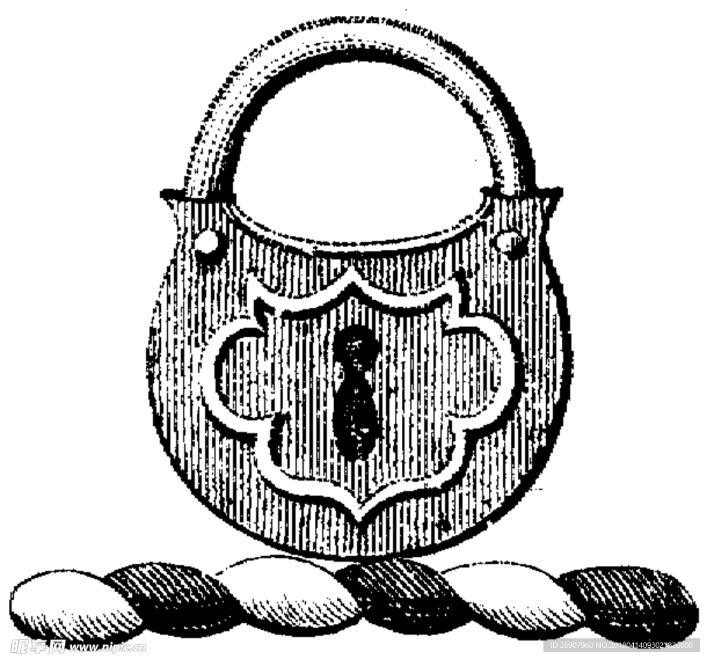 版画系列  插图  精致锁