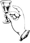 版画系列  插图  手 举杯