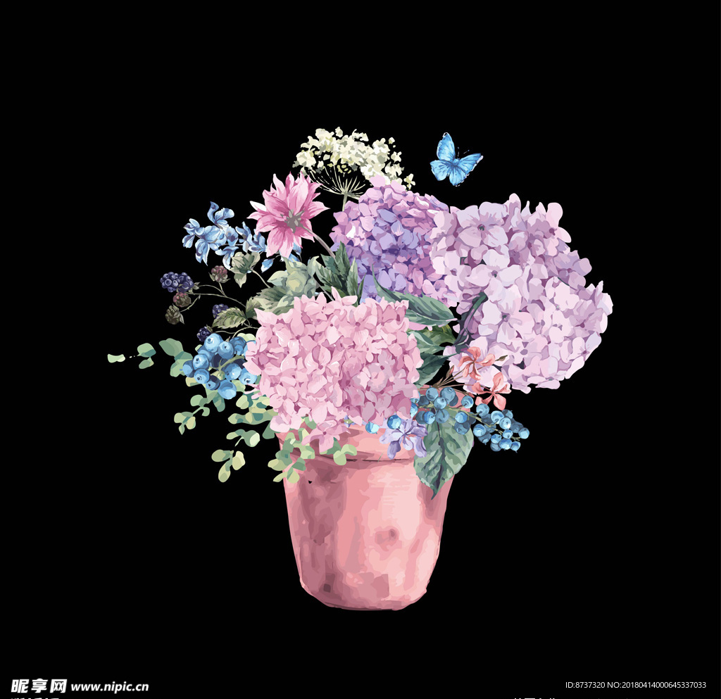 矢量手绘花
