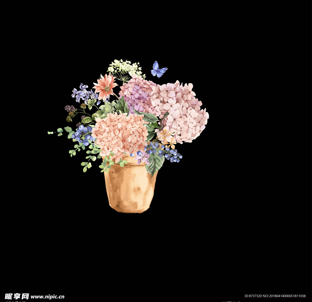 矢量手绘花